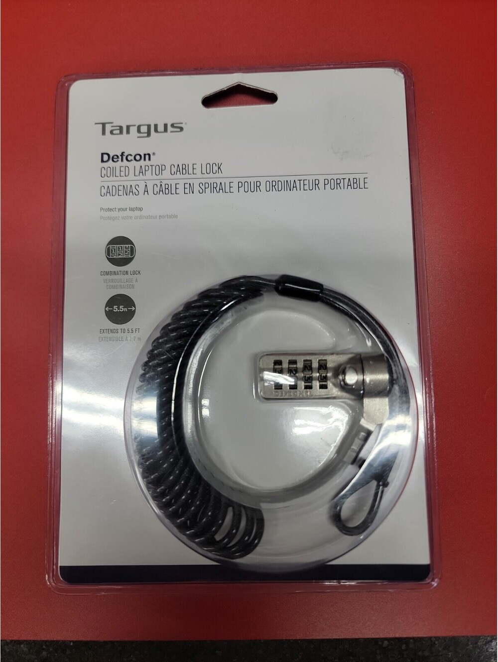 NEW Targus DEFCON PA417UCCL Laptop Combination Coiled Cable Security Lock